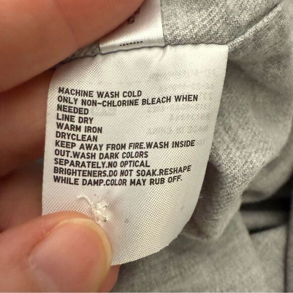 Uniqlo Shirt Womens Sz L Gray Button Up Long Sleeve 100% Cotton Casual Office - Picture 10 of 12